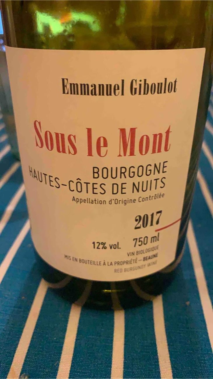 Hautes-Côtes-de-Nuits "Sous le Mont" Rouge - Domaine Emmanuel Giboulot - Emmanuel Giboulot 