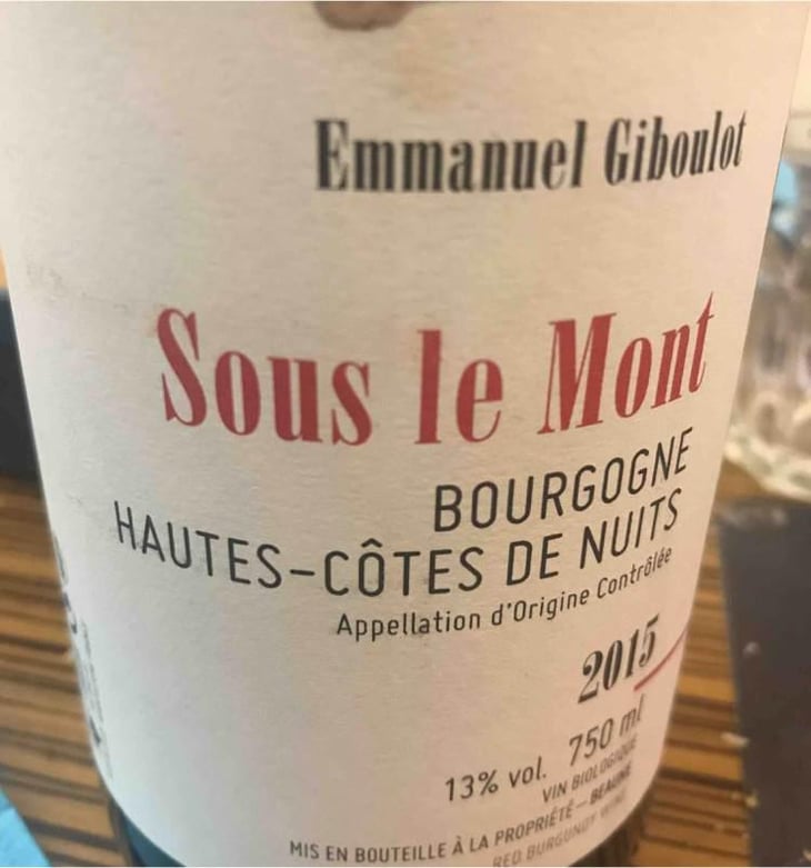 Hautes-Côtes-de-Nuits "Sous le Mont" Rouge - Domaine Emmanuel Giboulot - Emmanuel Giboulot 