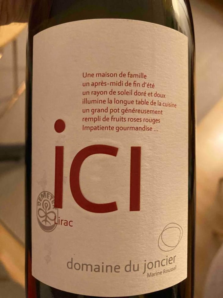 Ici Lirac - Domaine Du Joncier - Marine Roussel -2019