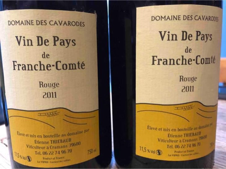 IGP Vin De Pays De Franche-Comte Rouge - Domaine des Cavarodes - Etienne Thiebaud 