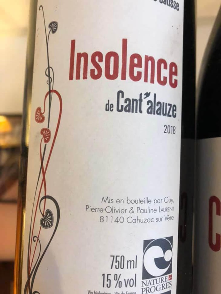 Insolence - Domaine de Cantalauze - Pierre-Olivier & Pauline Laurent -2020