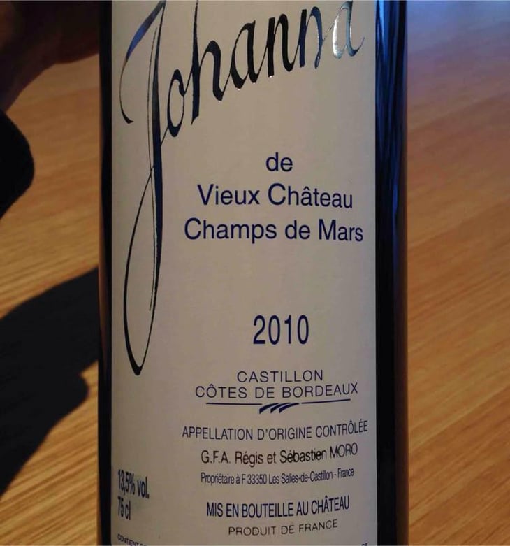 Johanna - Vieux Château Champ De Mars - Régis & Sébastien Moro 