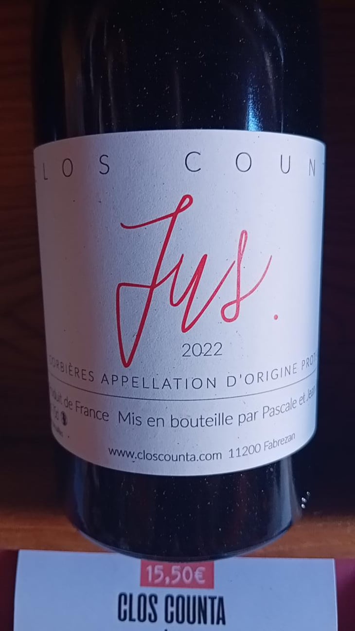 Jus - Clos Counta - Pascale & Jean Boyer 