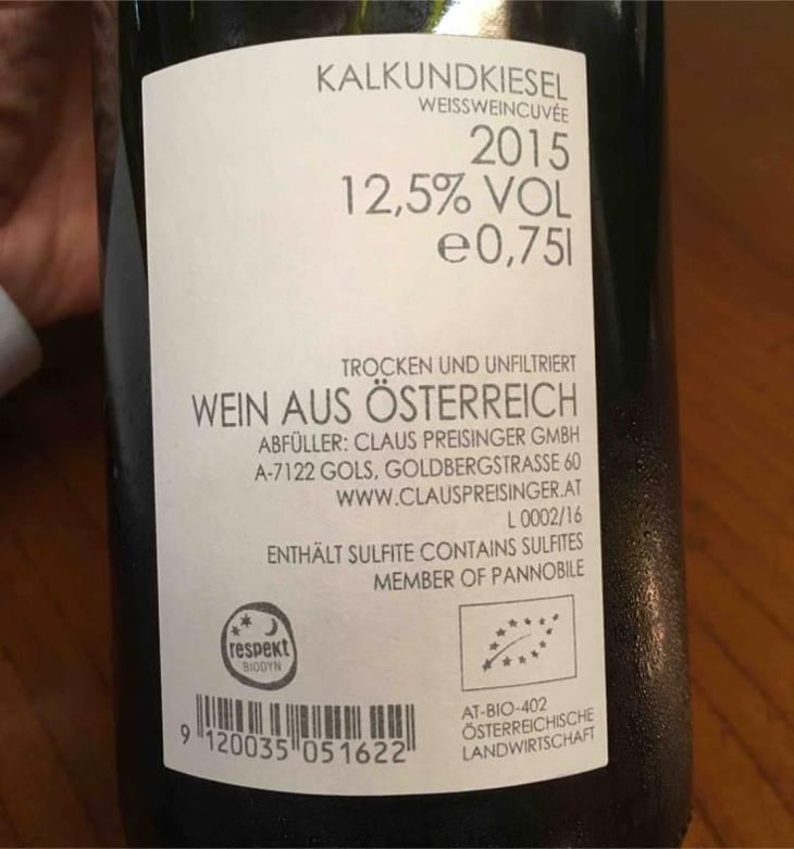 Kalkundkiesel Weiss - Weingut Claus Preisinger - Claus Preisinger 