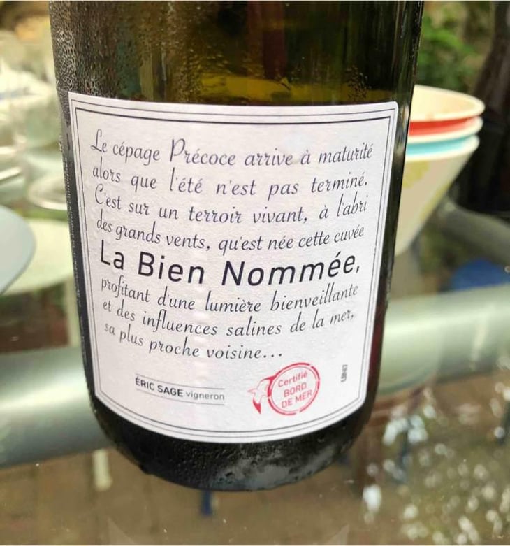 La Bien Nommée - Domaine Éric Sage - Éric Sage 