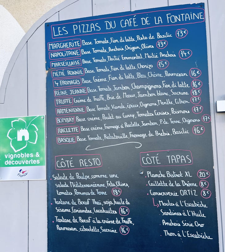 La Carte Du Moment - Le Café de La Fontaine - 720030