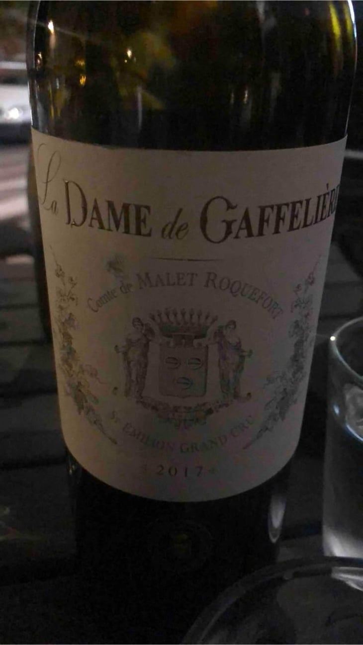 La Dame De gaffelière - Saint Emilion Grand Cru - Famille De Molet Roquefort -2017