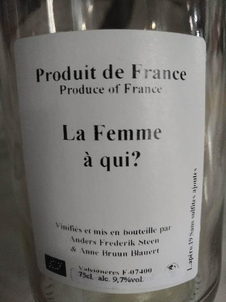 La Femme à qui? (Cider Grapes) - Anders Frederik Steen & Anne Bruun Blauert - Anders Frederik Steen & Anne Bruun Blauert 
