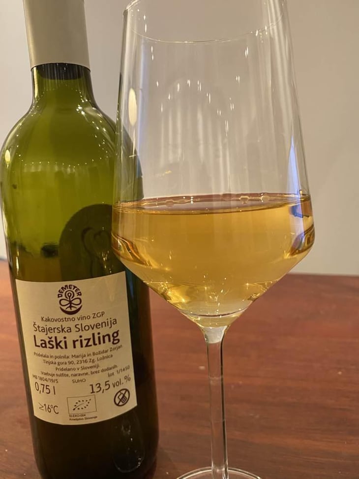 Laski Riesling - Vinarstvo Zorjan - Marija & Božidar Zorjan -2016