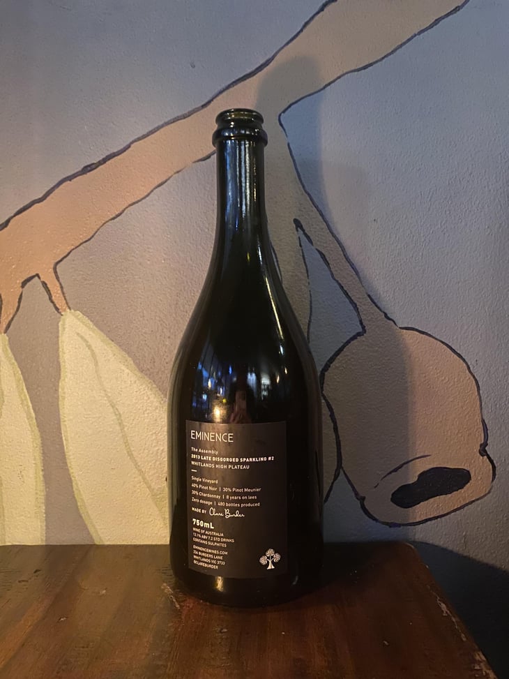 Late Disgorged Sparkling #2 - Eminence Wines - Clare Burder -2013