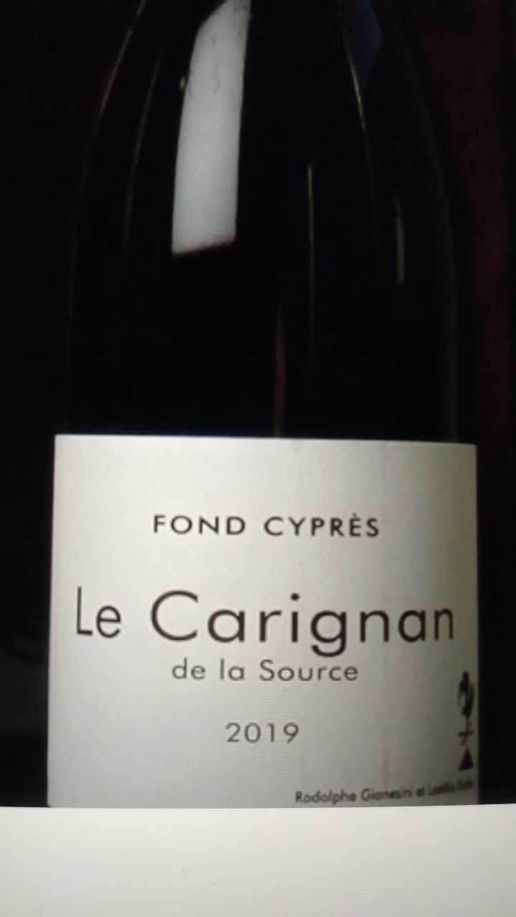 Le Carignan de la Source - Fond Cyprès - Rodolphe Gianesini & Laetitia Ourliac 