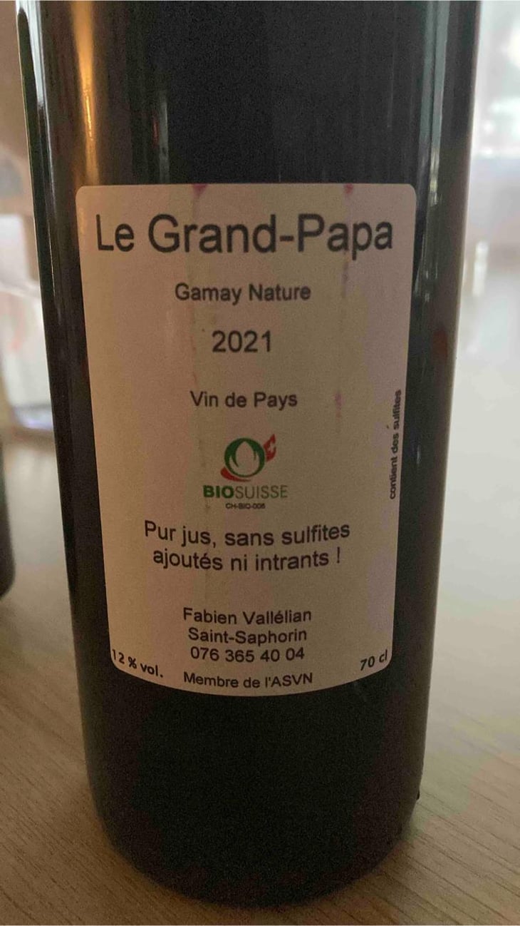 Gamay Grand-Papa - Clos Calamin - Fabien Vallélian 