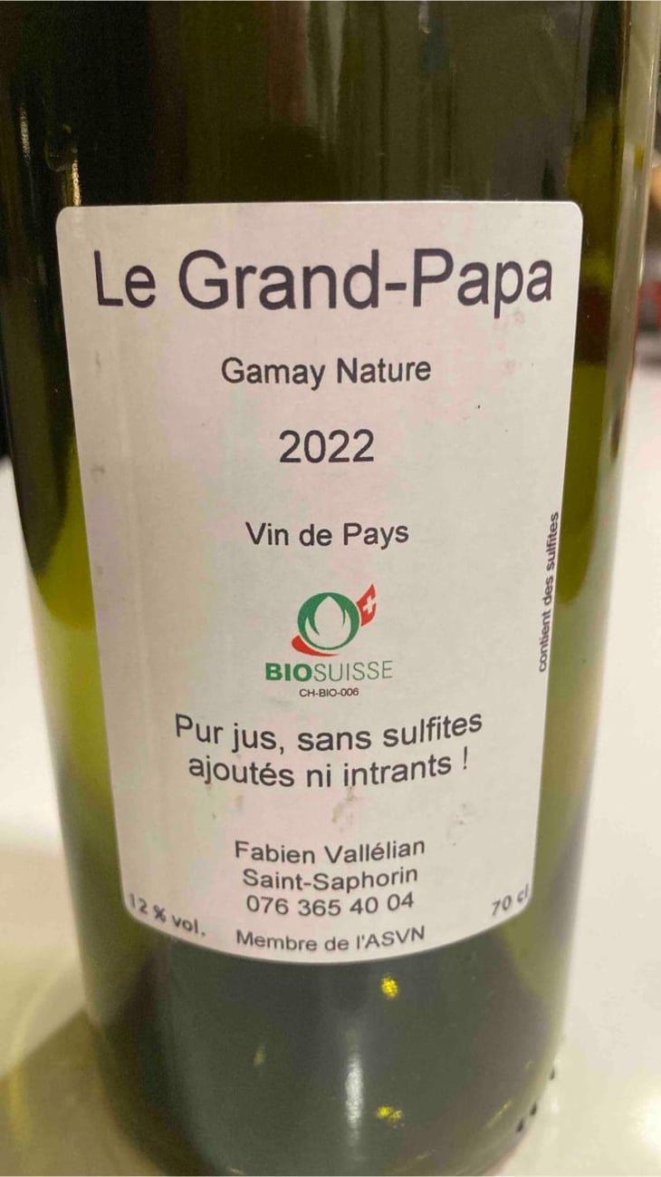 Gamay Grand-Papa - Clos Calamin - Fabien Vallélian 