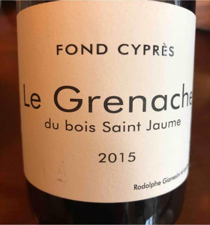 Le Grenache du Bois Saint-Jaume - Fond Cyprès - Rodolphe Gianesini & Laetitia Ourliac 