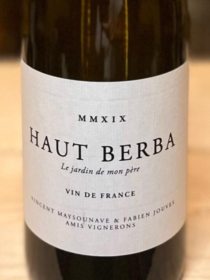 Le Jardin de mon père - Domaine Haut-Berba - Vincent Maysounave -2019