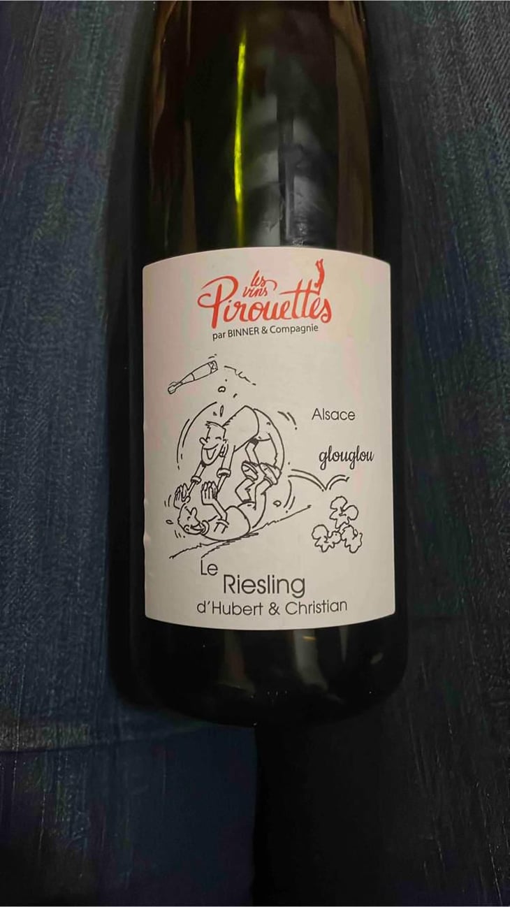 Riesling Glou Glou d'Hubert & Christian - Les Vins Pirouettes - Pierre Sanchez, Rémi Ségura & Xavier Couturier -2017