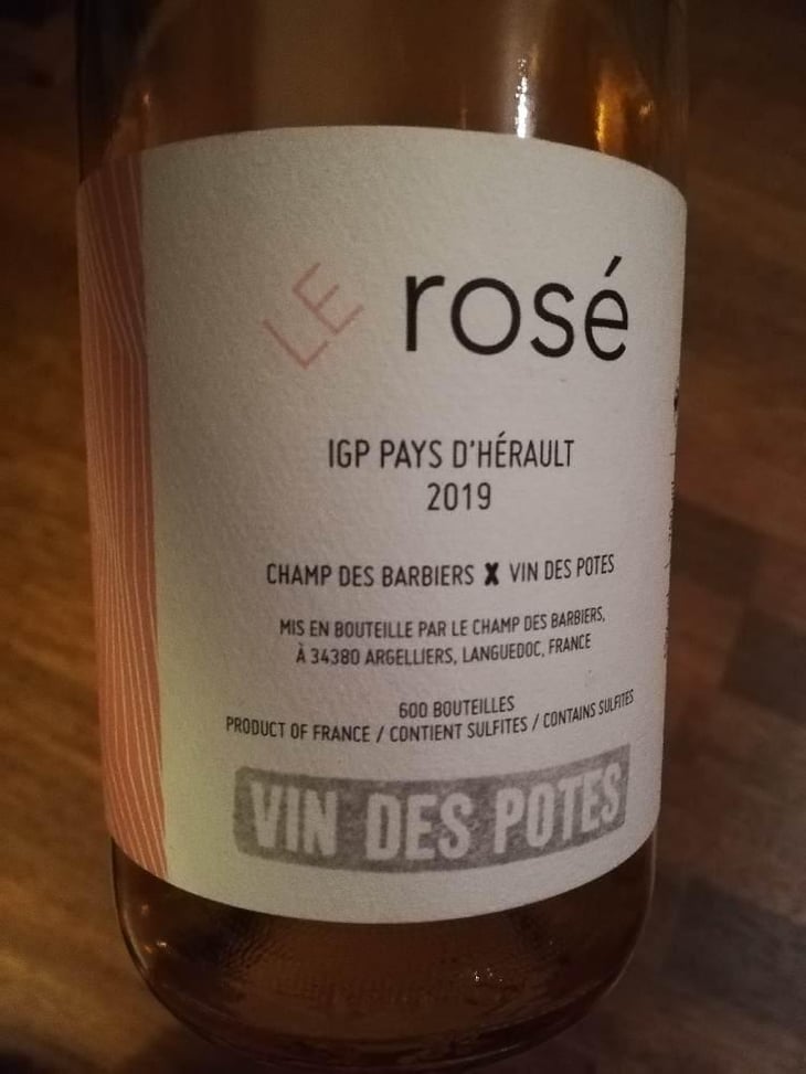 Le Rosé ( Vin Des Potes ) - Le Champ Des Barbiers - Christine & Stéphane Gros 
