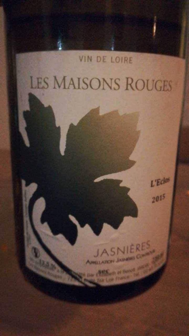 Jasnières L'Eclos - Les Maisons Rouges - Julien Peltier, Elisabeth et Benoît Jardin -2015