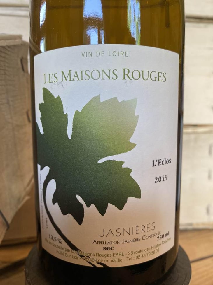 Jasnières L'Eclos - Les Maisons Rouges - Julien Peltier, Elisabeth et Benoît Jardin -2015