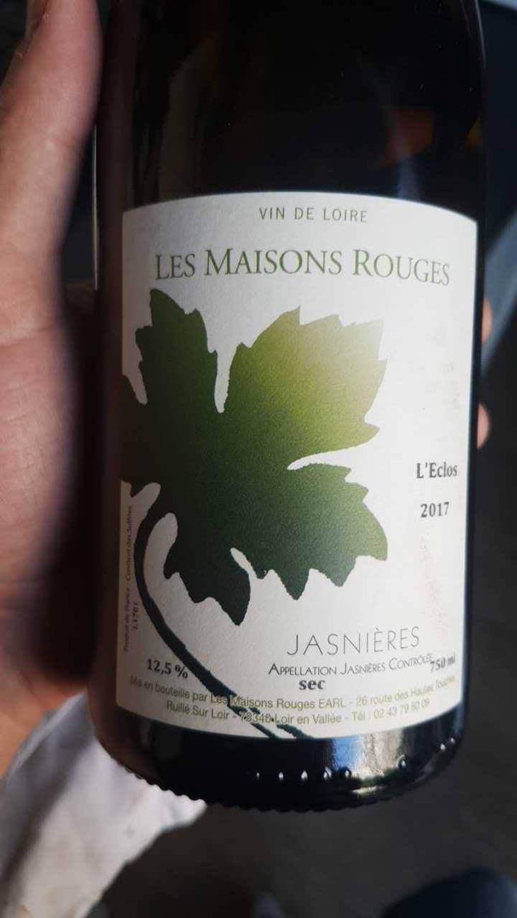 Jasnières L'Eclos - Les Maisons Rouges - Julien Peltier, Elisabeth et Benoît Jardin -2015
