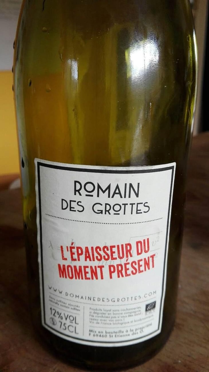 L’Epaisseur Du Moment Présent - Domaine des Grottes - Romain des Grottes 