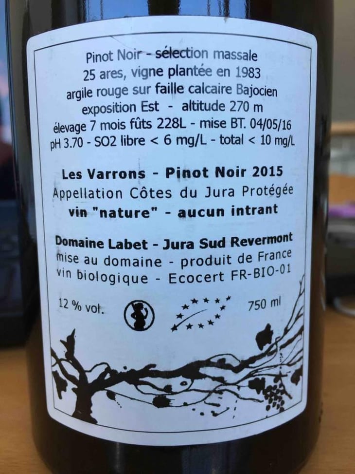 Les Parcelles Rares - Les Varrons Pinot Noir - Domaine Labet - Julien, Charline & Romain Labet 