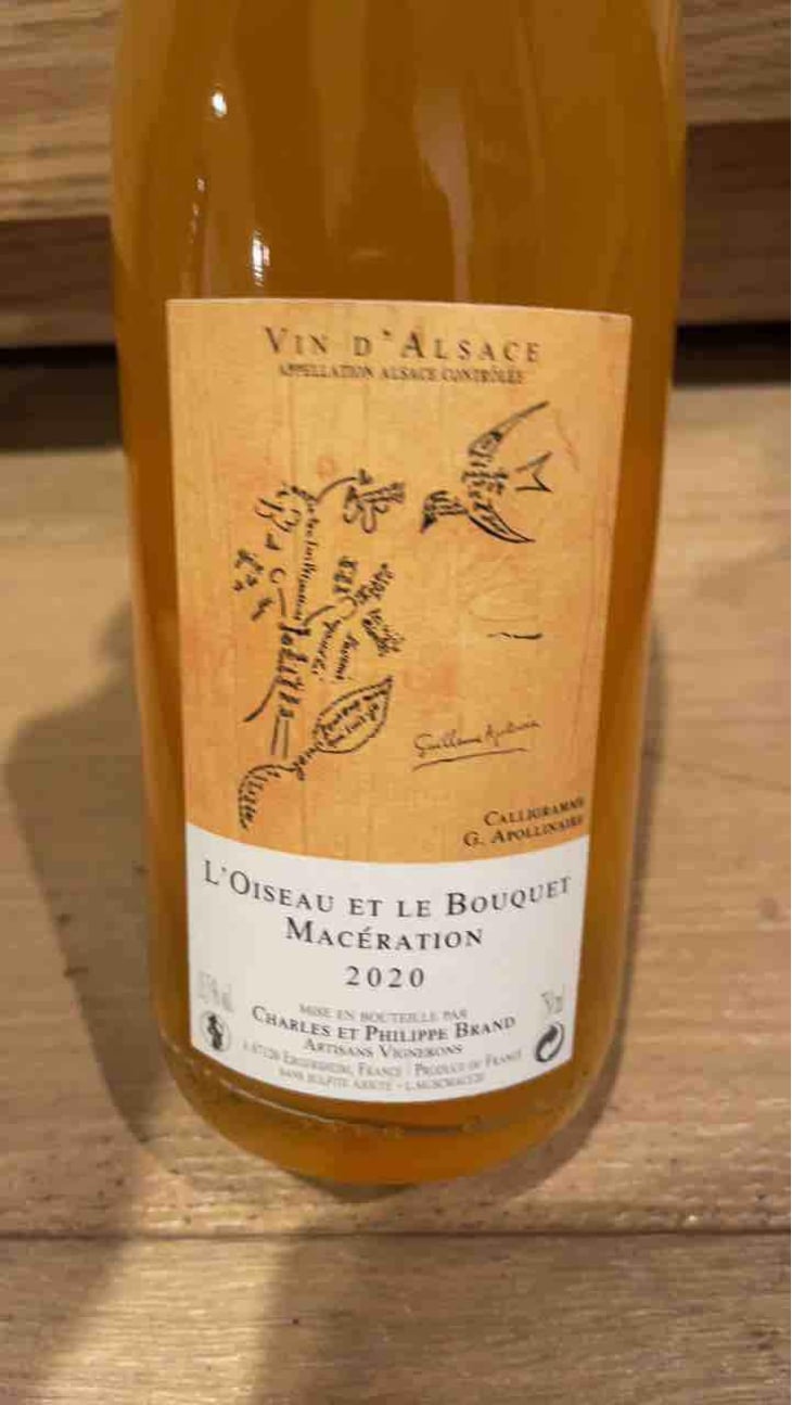 L'Oiseau et le Bouquet Macération - Domaine Brand & Fils - Philippe Brand 