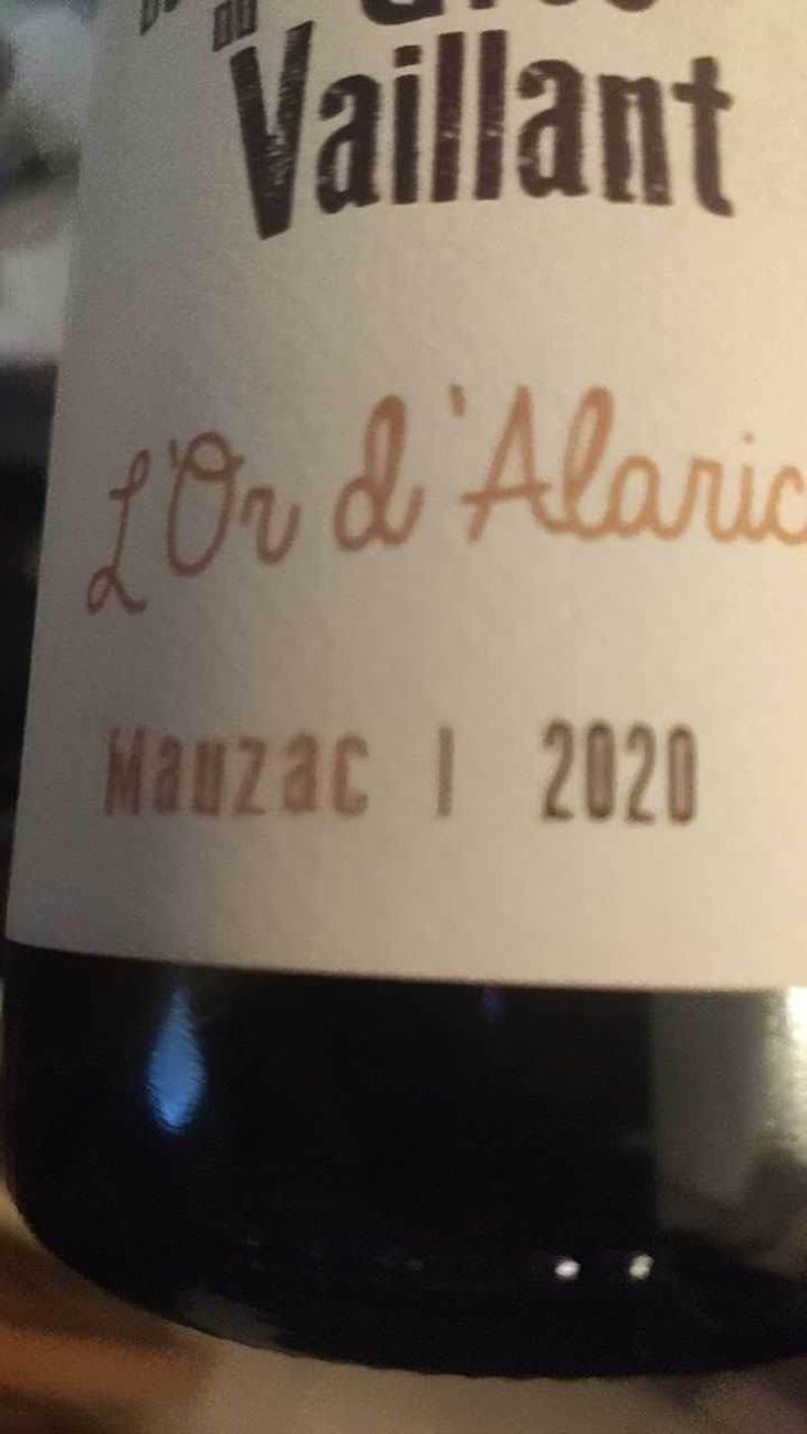 L'Or D'alaric - Domaine Grès Vaillant - Aigline de CAUSANS & Laurent MAFFEIS -2020