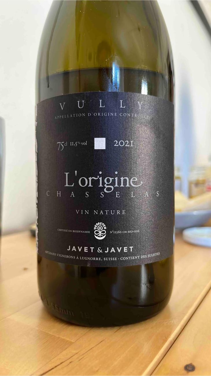 L'Origine Sans Sulfite Ajoute - Chasselas - Javet & Javet - Etienne Javet 