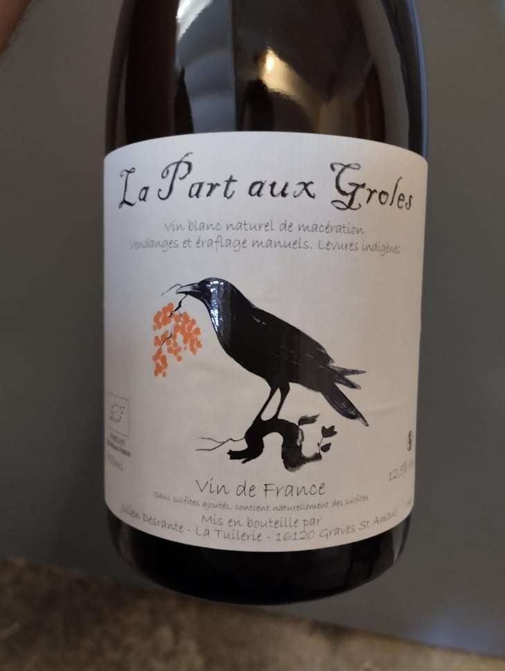 La Part aux Groles - Blanc de macération - La Part aux Groles - Julien Desrante 