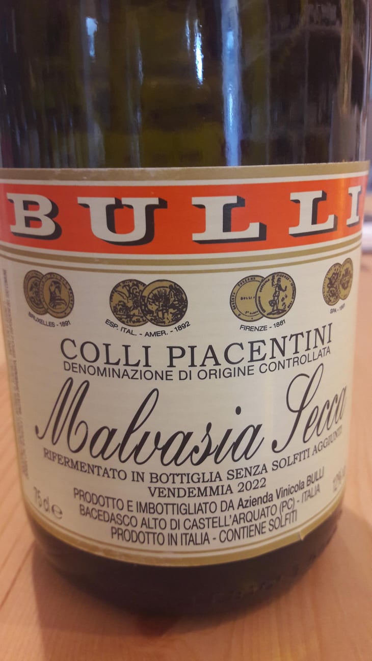 MALVASIA SECCA DOC Rifermentato in bottiglia - Azienda Vitivinicola Bulli - Leonardo Bulli 