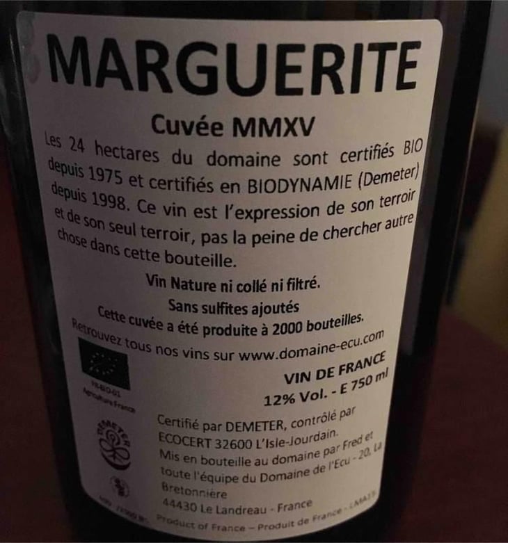 Marguerite - Domaine de L'Ecu - Claire & Fred NIGER 