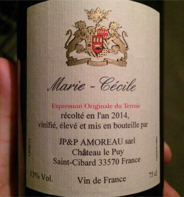 Marie-Cécile - Château le Puy - Jean-Pierre & Pascal Amoreau 