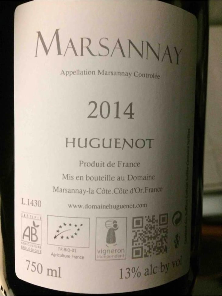 Marsannay Rouge - Domaine Huguenot - Huguenot 