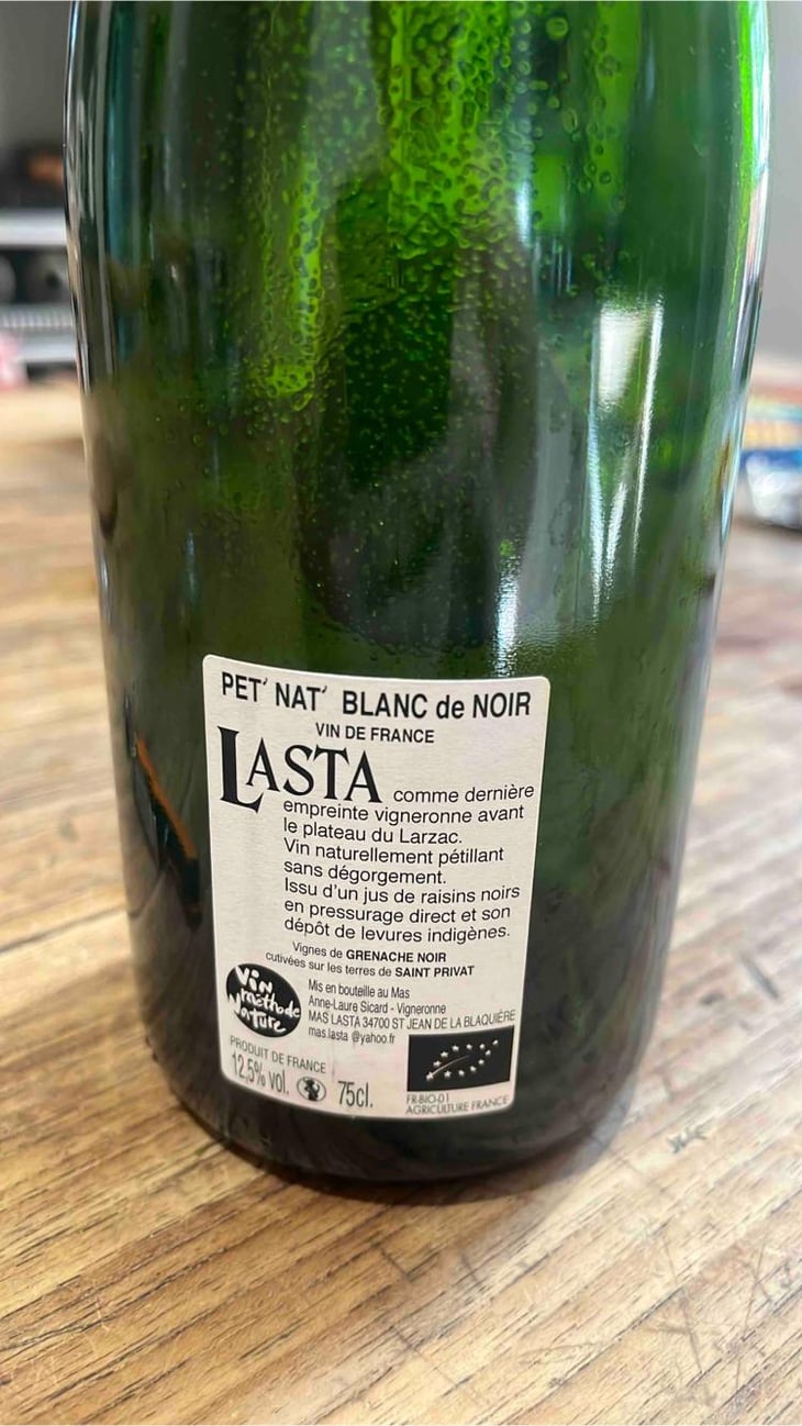 Pét'Nat Blanc de Noir - Mas Lasta - Anne-Laure Sicard 