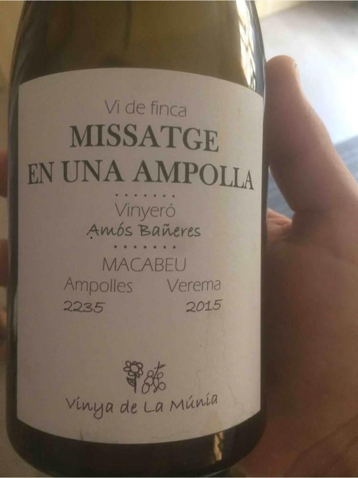 Missatge en una Ampolla - Vinya Oculta - Amós Bañeres 
