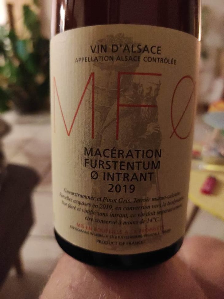 MFØ Maceration furstentum Intrant - Domaine Weinbach - Catherine & Théo Faller 