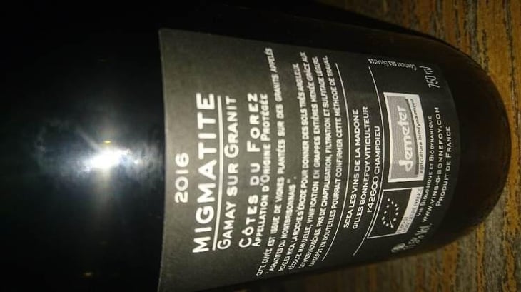 Migmatite - Vins de la Madone - Gilles Bonnefoy 
