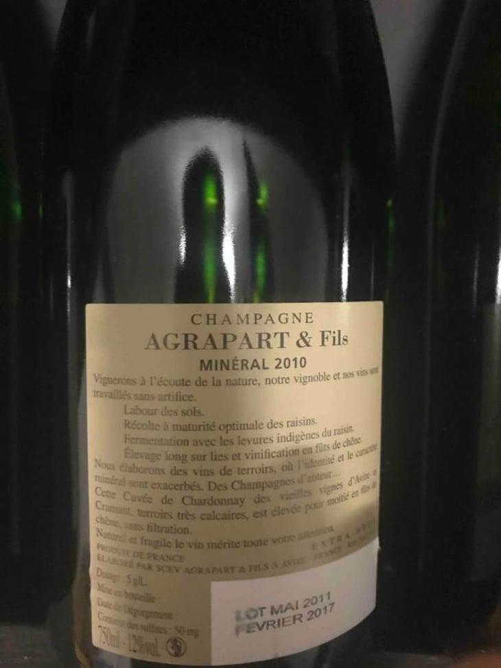 Minéral Extra Brut Blanc de Blancs Grand Cru - Champagne Agrapart & Fils - Nathalie & Pascal Agrapart 