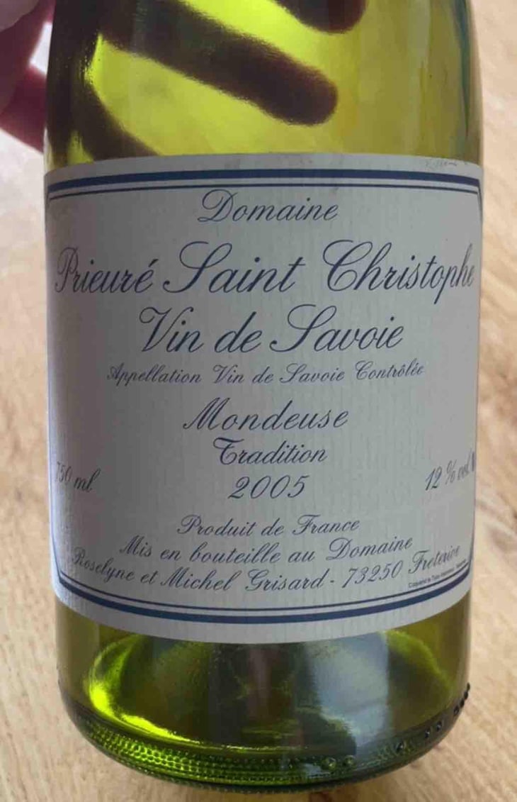 Mondeuse Tradition - Vin de Savoie - Domaine Prieuré Saint-Christophe - Roselyne & Michel Grisard (Retired) 