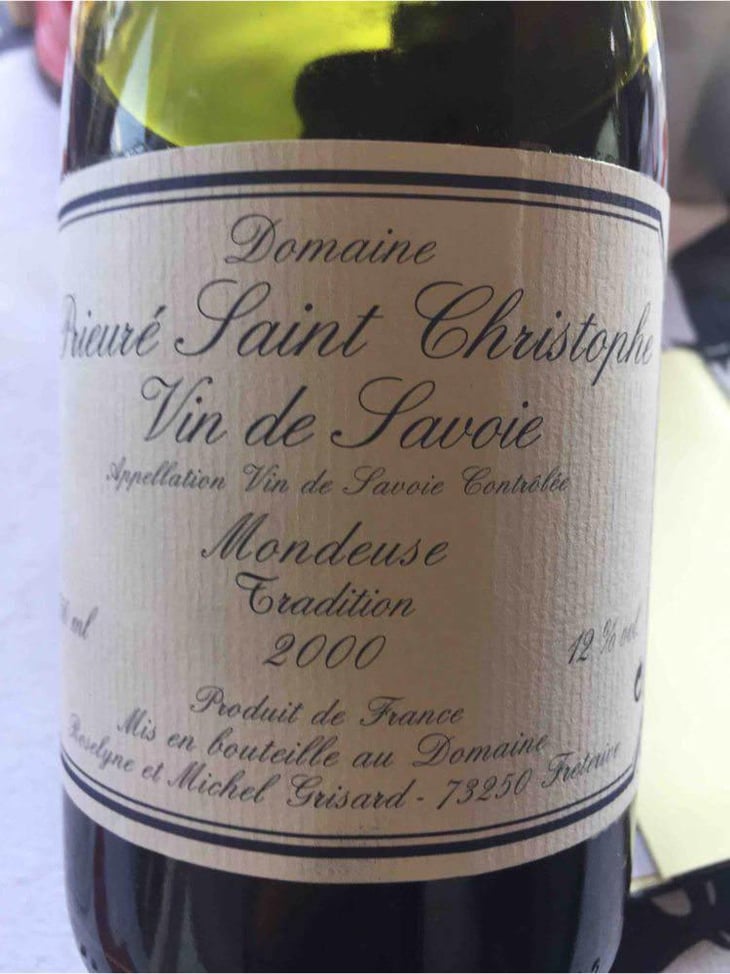 Mondeuse Tradition - Vin de Savoie - Domaine Prieuré Saint-Christophe - Roselyne & Michel Grisard (Retired) 