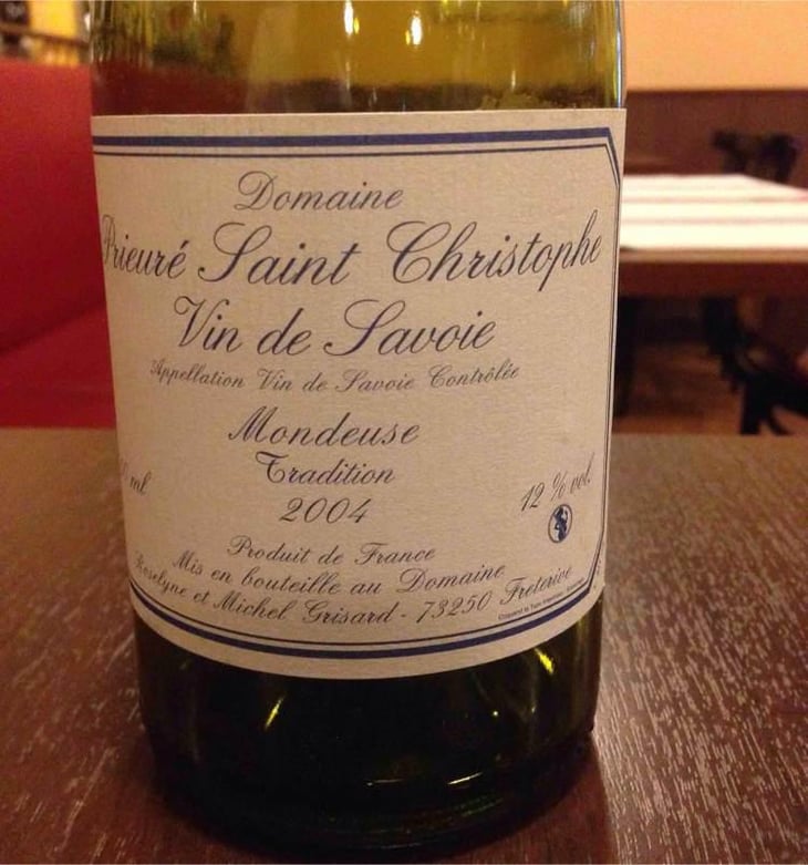 Mondeuse Tradition - Vin de Savoie - Domaine Prieuré Saint-Christophe - Roselyne & Michel Grisard (Retired) 