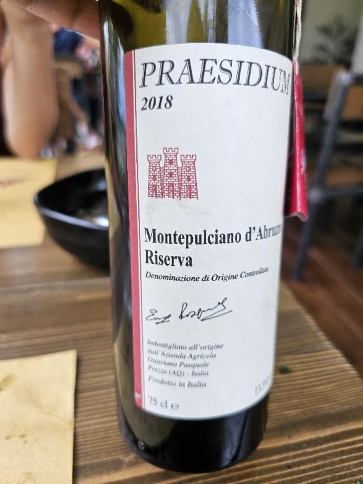 Montepulciano d’Abruzzo Riserva DOC - Praesidium - Enzo, Lucia, Antonia et Ottaviano Pasquale 