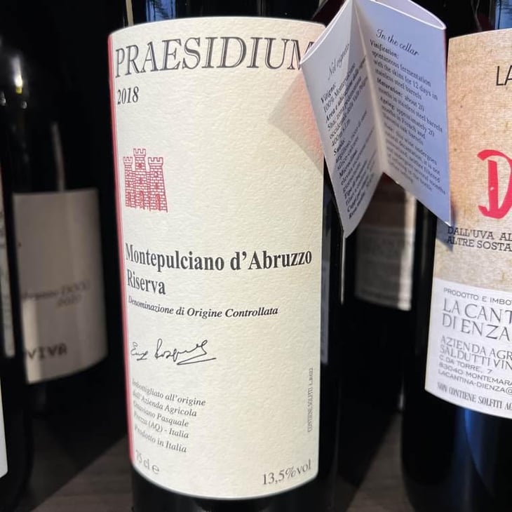 Montepulciano d’Abruzzo Riserva DOC - Praesidium - Enzo, Lucia, Antonia et Ottaviano Pasquale 