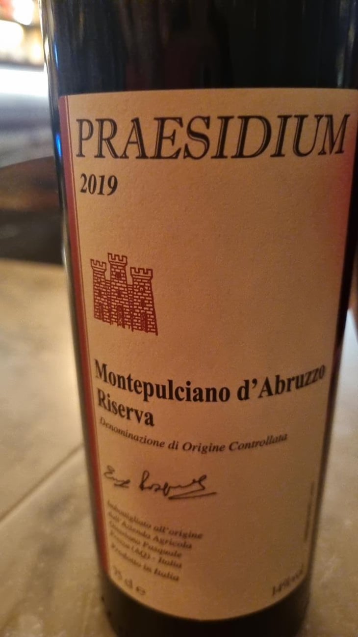 Montepulciano d’Abruzzo Riserva DOC - Praesidium - Enzo, Lucia, Antonia et Ottaviano Pasquale 