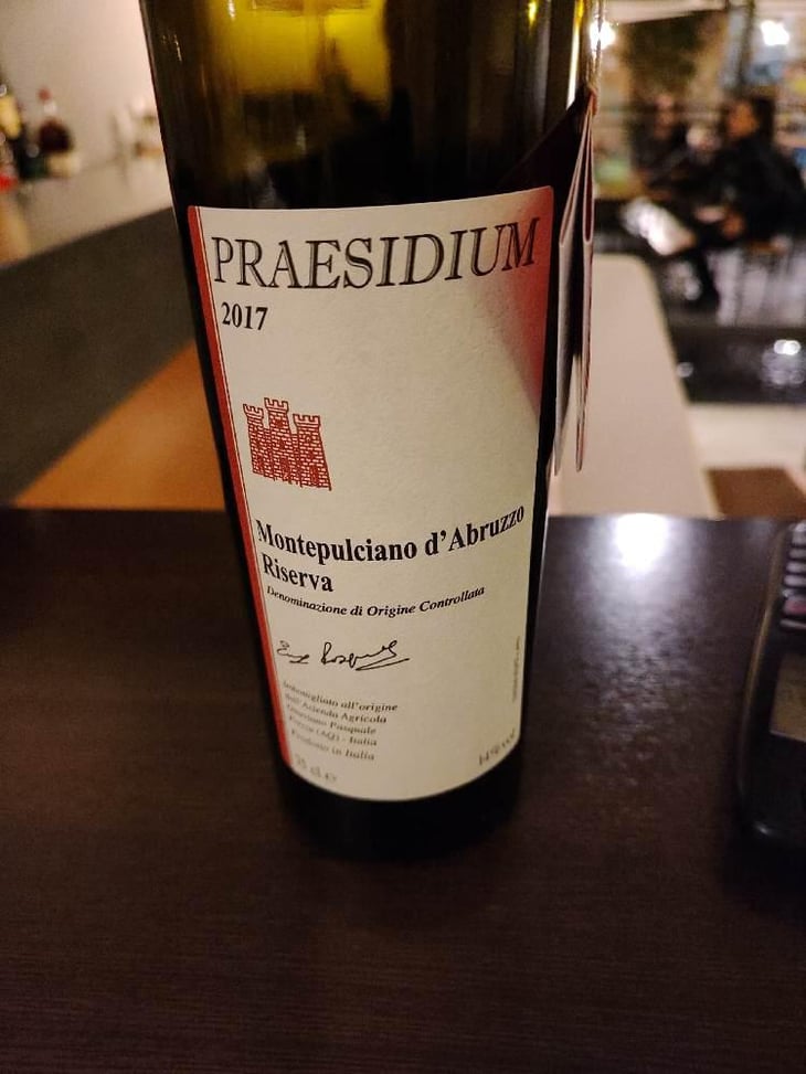 Montepulciano d’Abruzzo Riserva DOC - Praesidium - Enzo, Lucia, Antonia et Ottaviano Pasquale 