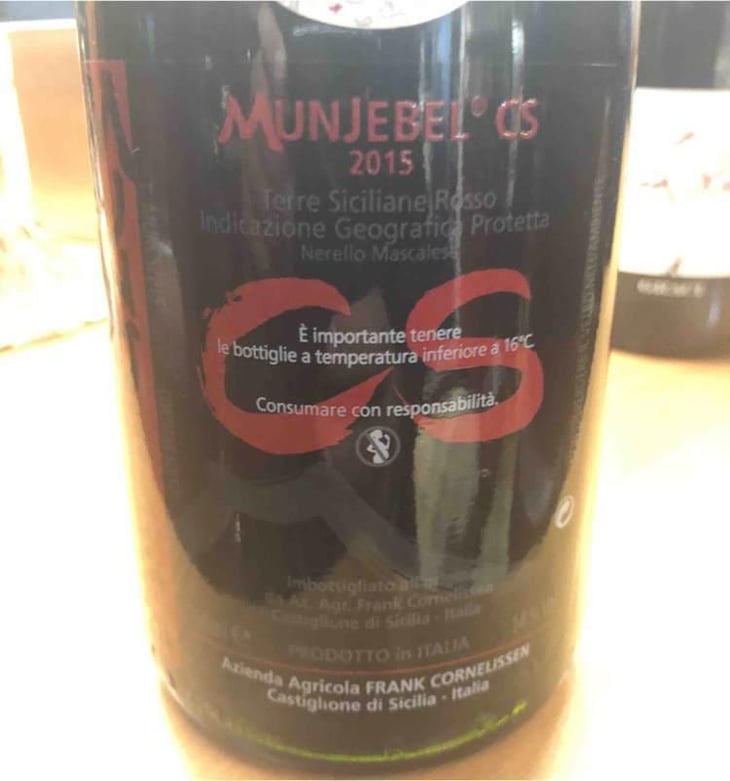 MunJebel Rosso CS (contrada Zottorinoto – Chiusa Spagnolo) - Azienda Agricola Frank Cornelissen - Frank Cornelissen 