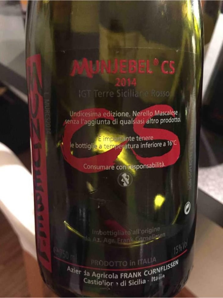 MunJebel Rosso CS (contrada Zottorinoto – Chiusa Spagnolo) - Azienda Agricola Frank Cornelissen - Frank Cornelissen 