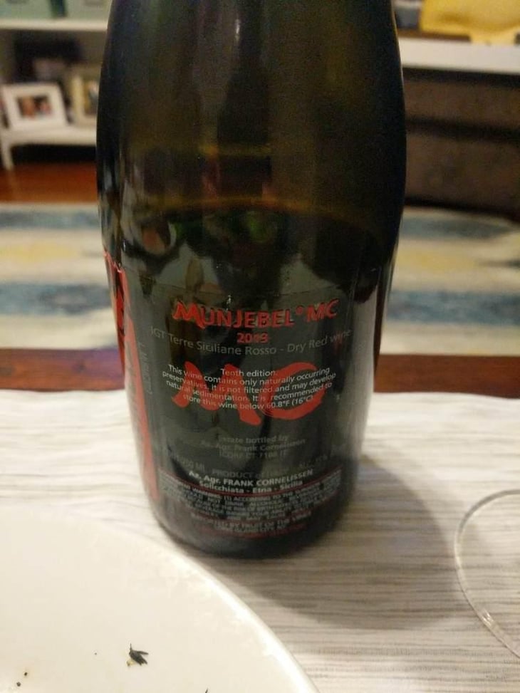 MunJebel Rosso MC (Monte Colla) - Azienda Agricola Frank Cornelissen - Frank Cornelissen 