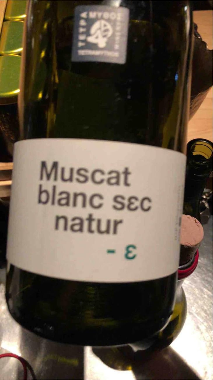 Muscat Blanc Sec Natur - Tetramythos Winery - Τετράμυθος - Panos Papayiannopoulos, Aristos Spanos, Eustatius Spanos 